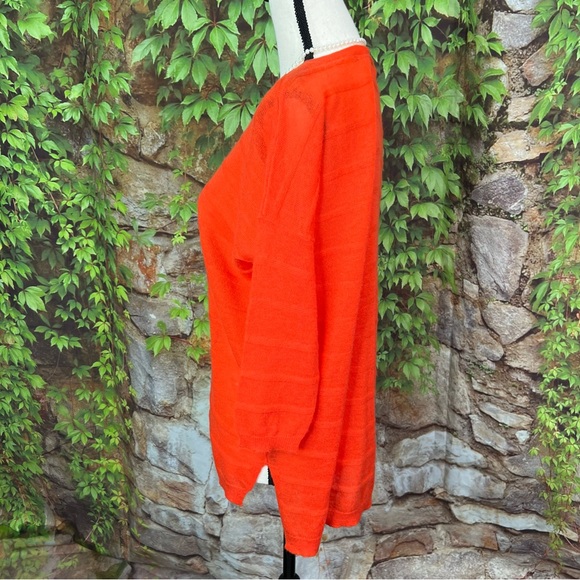 360SWEATER Orange Textured Cashmere Sweater, S - Picture 9 of 11